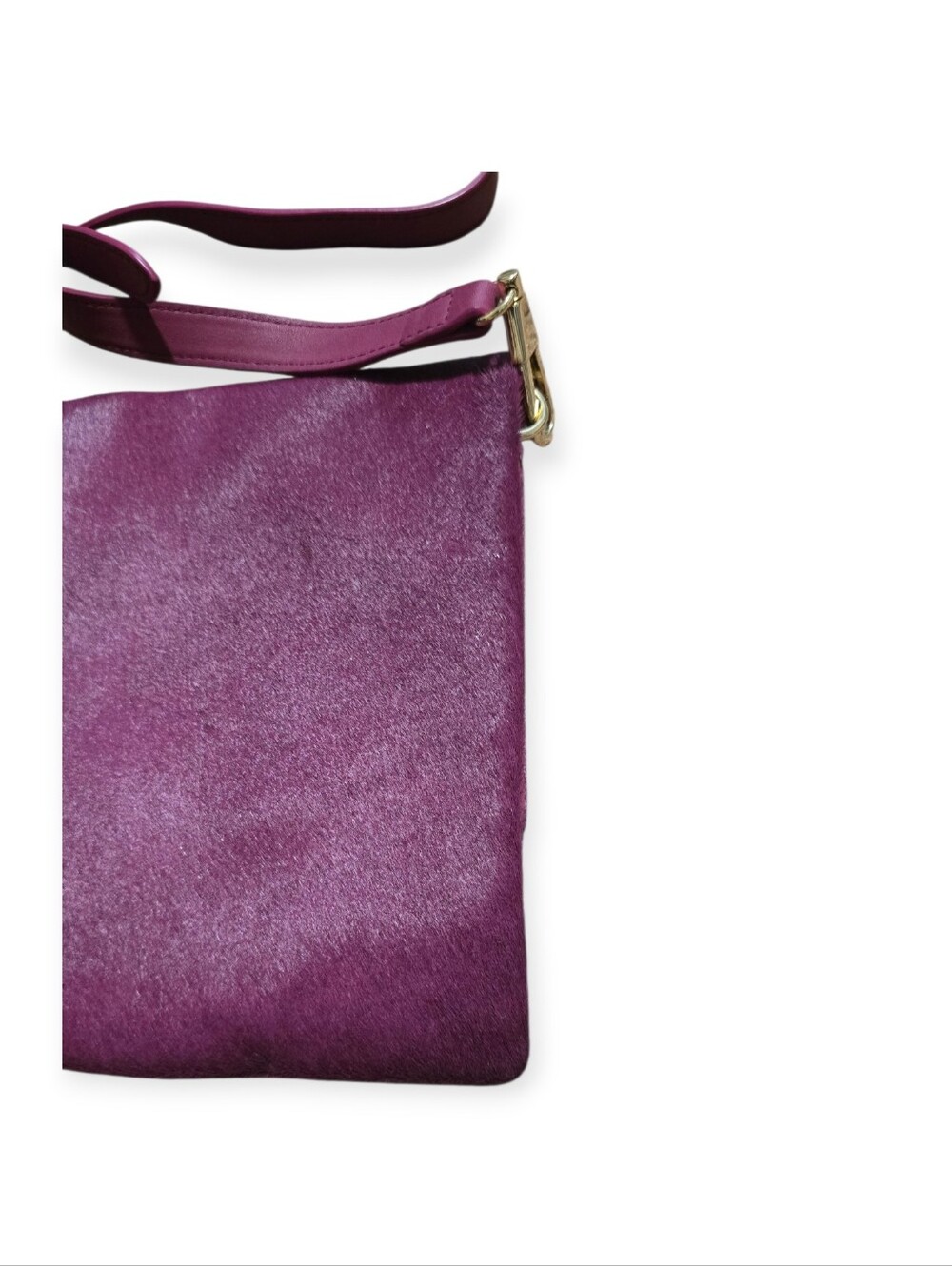 Ann Taylor Plum Pony Hair Envelope Crossbody - Picture 5 of 9